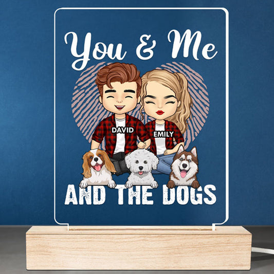 You, Me & Our Fur Babies - Dog & Cat Personalized Custom 3D LED Light - Gift For Pet Owners, Pet Lovers