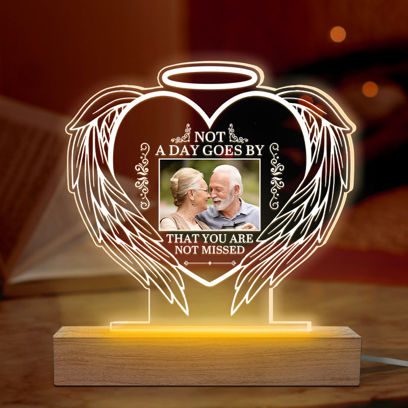 Custom Photo Although You Cannot See Us We Are Always With You - Memorial Personalized Custom Heart Shaped 3D LED Light - Sympathy Gift For Family Members