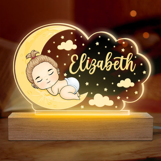 Sleep Tight Baby - Family Personalized Custom Heart 3D LED Light - Mother's Day, Baby Shower Gift, Gift For First Mom