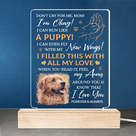 Custom Photo I Filled This With All My Love - Memorial Personalized Custom Shaped 3D LED Light - Sympathy Gift For Pet Owners, Pet Lovers