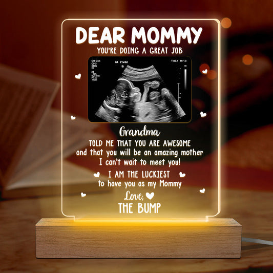 Custom Photo I Can't Wait To Meet You - Family Personalized Custom Rectangle Shaped 3D LED Light - Mother's Day, Baby Shower Gift, Gift For First Mom