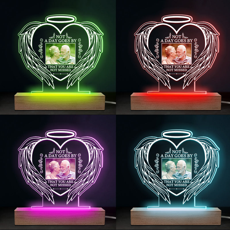 Custom Photo Although You Cannot See Us We Are Always With You - Memorial Personalized Custom Heart Shaped 3D LED Light - Sympathy Gift For Family Members